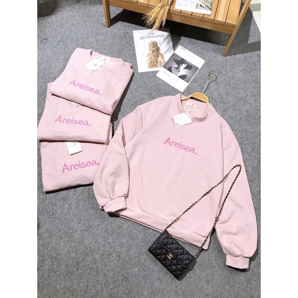Áo SWEATER Thêu Chữ Ngực Màu Hồng UNISEX
