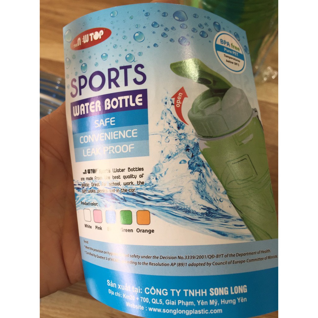 BÌNH ĐỰNG NƯỚC THỂ THAO 500ML.