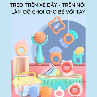 Đồ chơi gặm nướu cho bé xúc xắc 10 món Baby Rattle đồ chơi trẻ em cắn răng nhai mềm nhựa ABS cao cấp