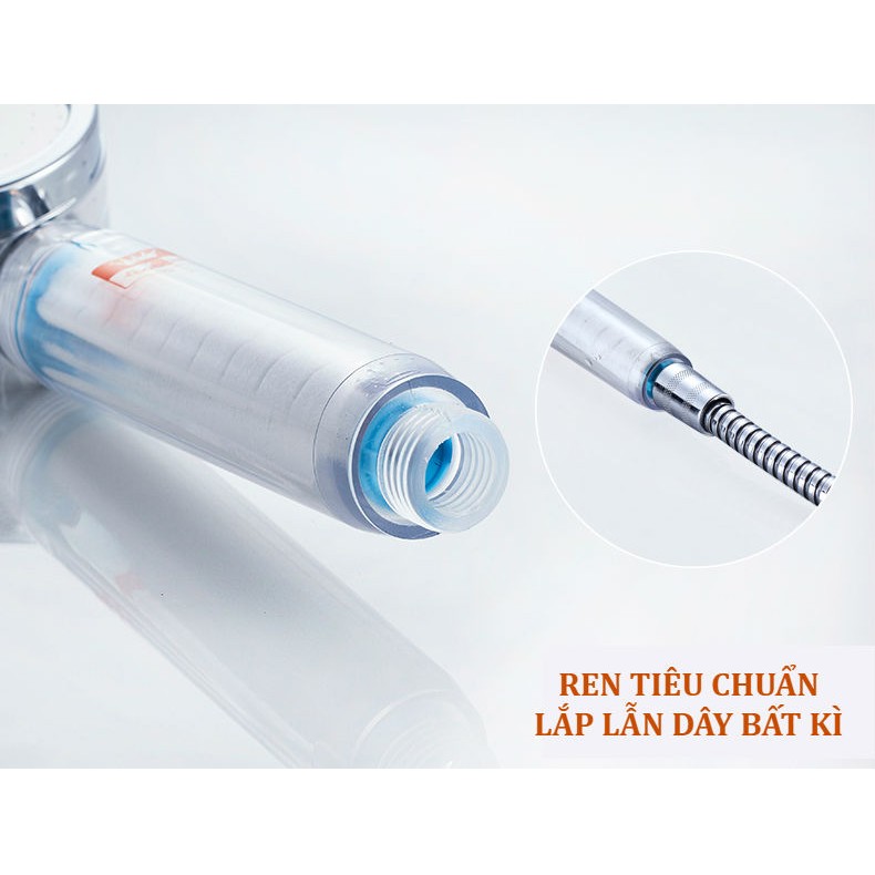 Vòi sen lọc nước tăng áp 3S – Lõi lọc Hàn Quốc