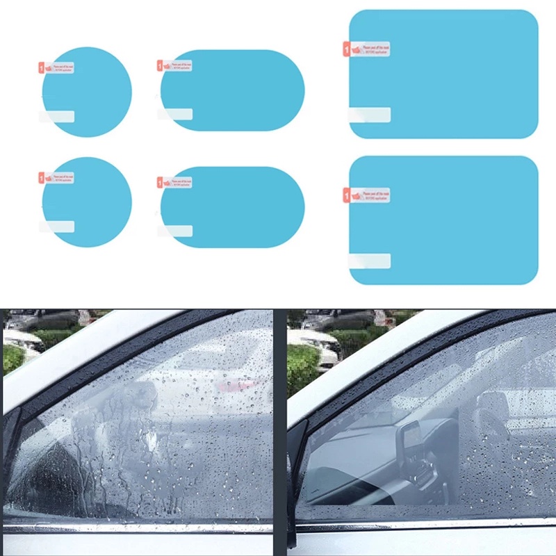 Set 2 Miếng Dán Bảo Vệ Kính Chiếu Hậu Chống Sương Mù Chống Nước Chống Chói Cho Xe Hơi