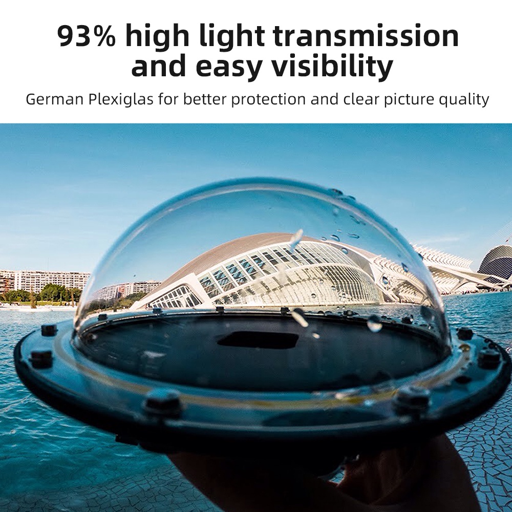 Telesin Ốp Bảo Vệ Chống Thấm Nước 6 '' 30m Có Tay Cầm Dành Cho Camera gopro hero 12 11 10 9 Đen