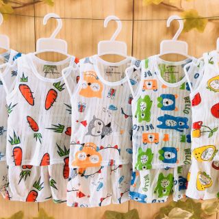 Bộ cotton giấy sát nách cho bé