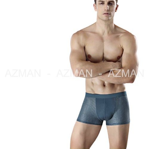 Quần sịp đùi thông hơi thoáng mát dạng lưới, quần lót nam boxer kháng khuẩn co dãn 4 chiều vải cotton Hộp 4 cái Angola