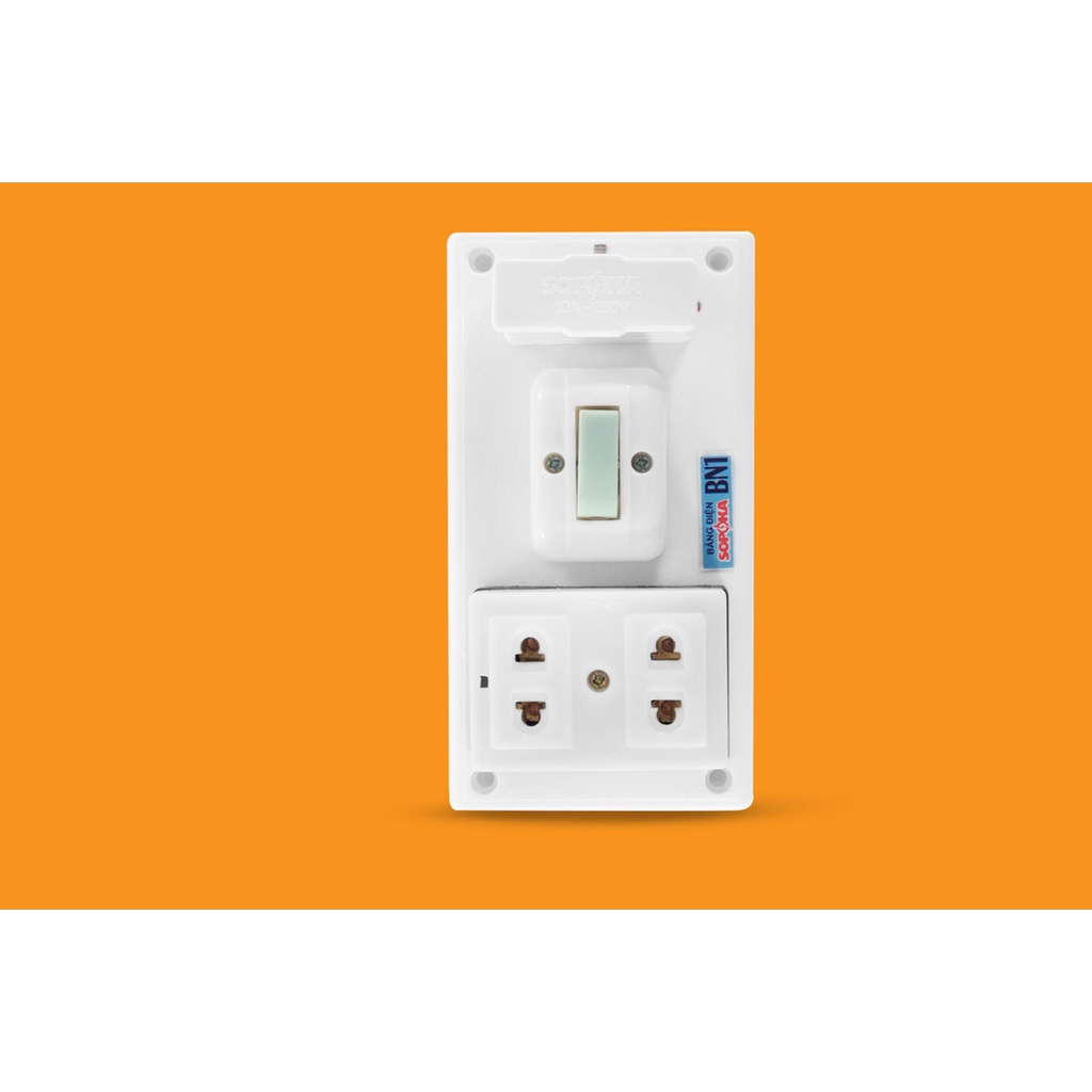 Bảng Điện Dân Dụng, Bảng Điện BN1 Có Cầu Chì +2 Ổ Cắm + 1 Công Tắc| SOPOKA