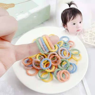 Set 100 dây buộc tóc cao su thiết kế nhỏ nhắn xinh xắn dành cho bé