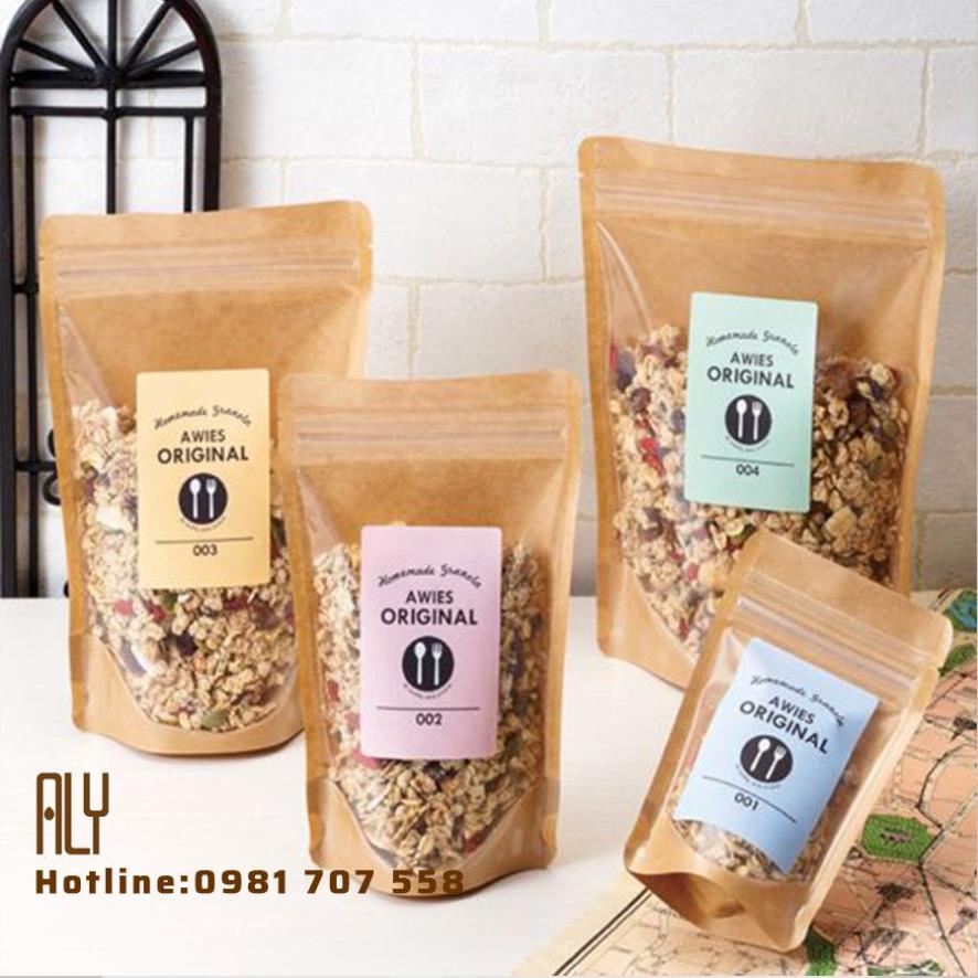 10 Túi Zip 1 Mặt Giấy Kraft 1 Mặt Trong Suốt - Siêu Dai, Chống Thấm _ALY | BigBuy360 - bigbuy360.vn