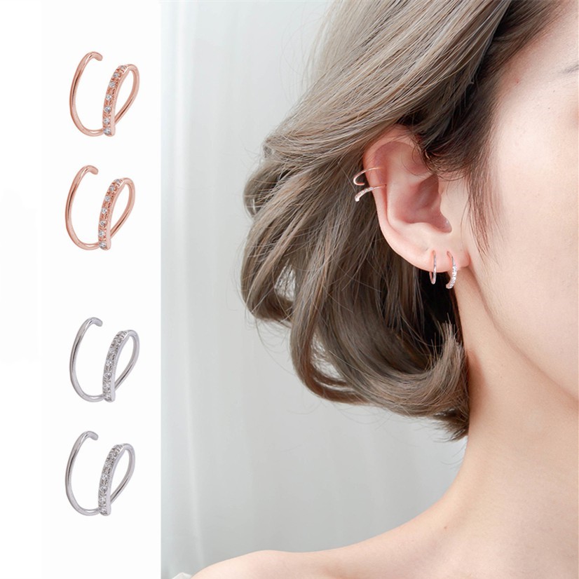 Bông tai dáng tròn kiểu dáng đơn giản phong cách Hàn Quốc A717