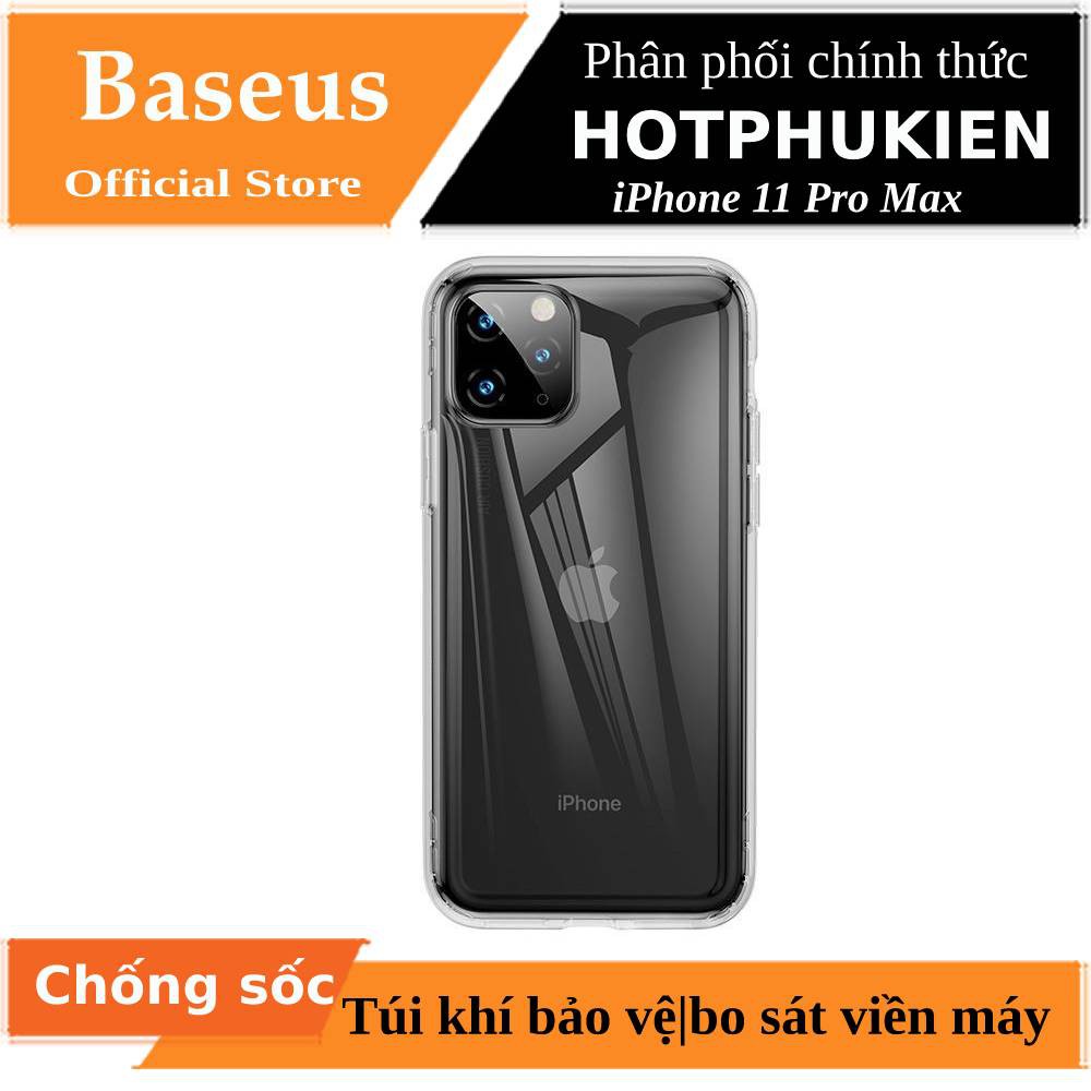 Ốp lưng silicon chống sốc bằng túi khí cho iPhone 11 Pro Max hiệu Baseus safety Airbags Case - Hàng chính hãng
