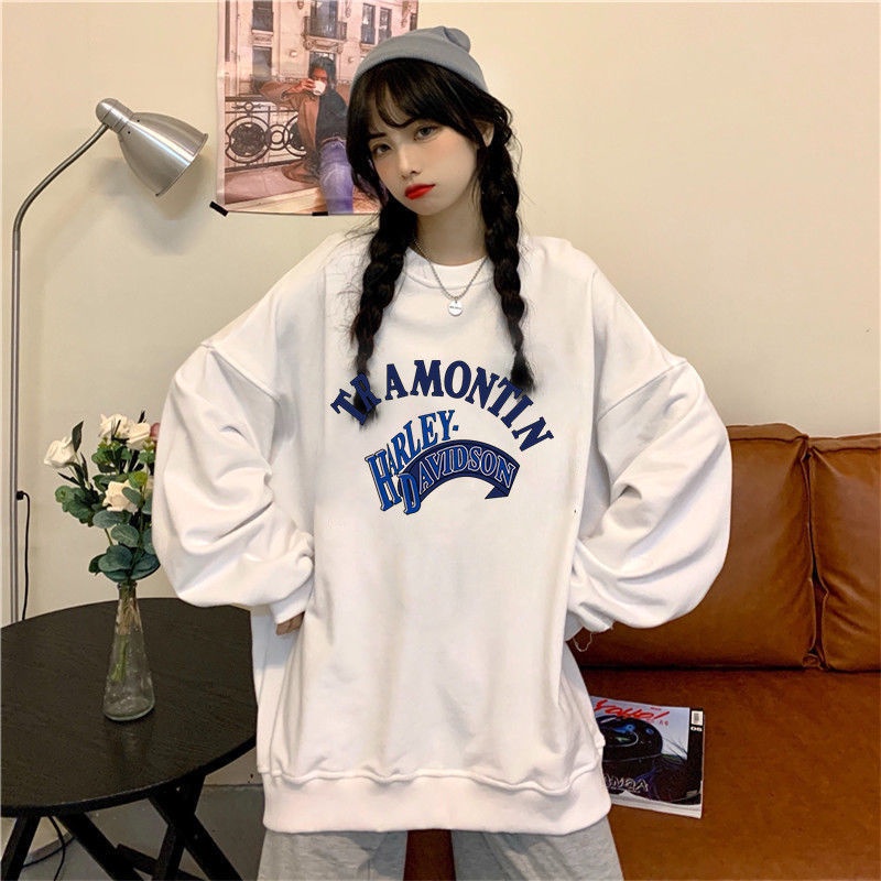 Áo Hoodie Mỏng Dáng Rộng In Họa Tiết Thời Trang Hàn Quốc 2022 Cho Nữ