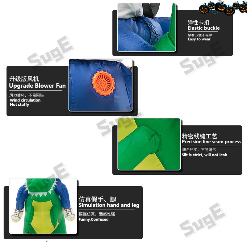 Bộ đồ bơm hơi hóa trang khủng long T-REX vui nhộn cho bé đồ hóa trang Halloween Giáng Sinh đồ cosplay E1081