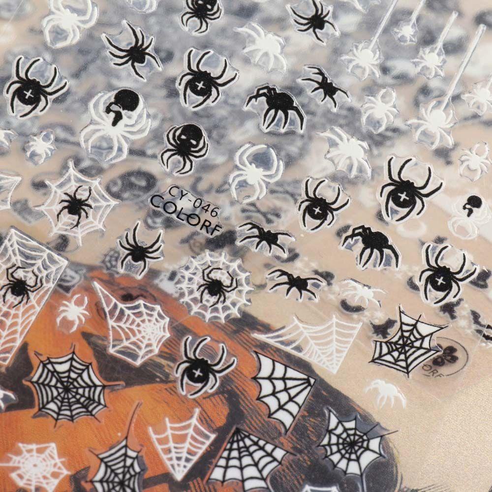 Miếng Dán Móng Dạ Quang Họa Tiết Bộ Xương / Dơi / Bí Ngô Phong Cách Halloween Thời Trang