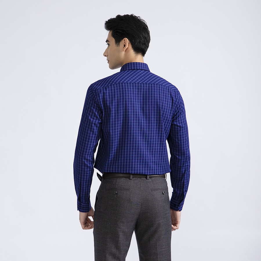 [MẪU MỚI] Áo sơ mi nam dài tay ARISTINO phom Regular fit, màu xanh tím than kẻ dobby lịch lãm, thời thượng - ALS41702