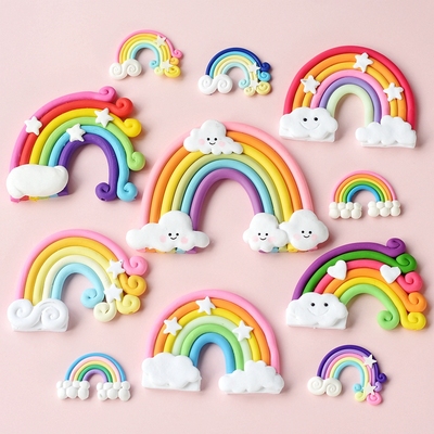 Bộ Phụ Kiện Cắm Trang Trí Bánh Kem Sinh Nhật Hình Kỳ Lân/Cầu Vồng/Kỳ Lân Dễ Thương