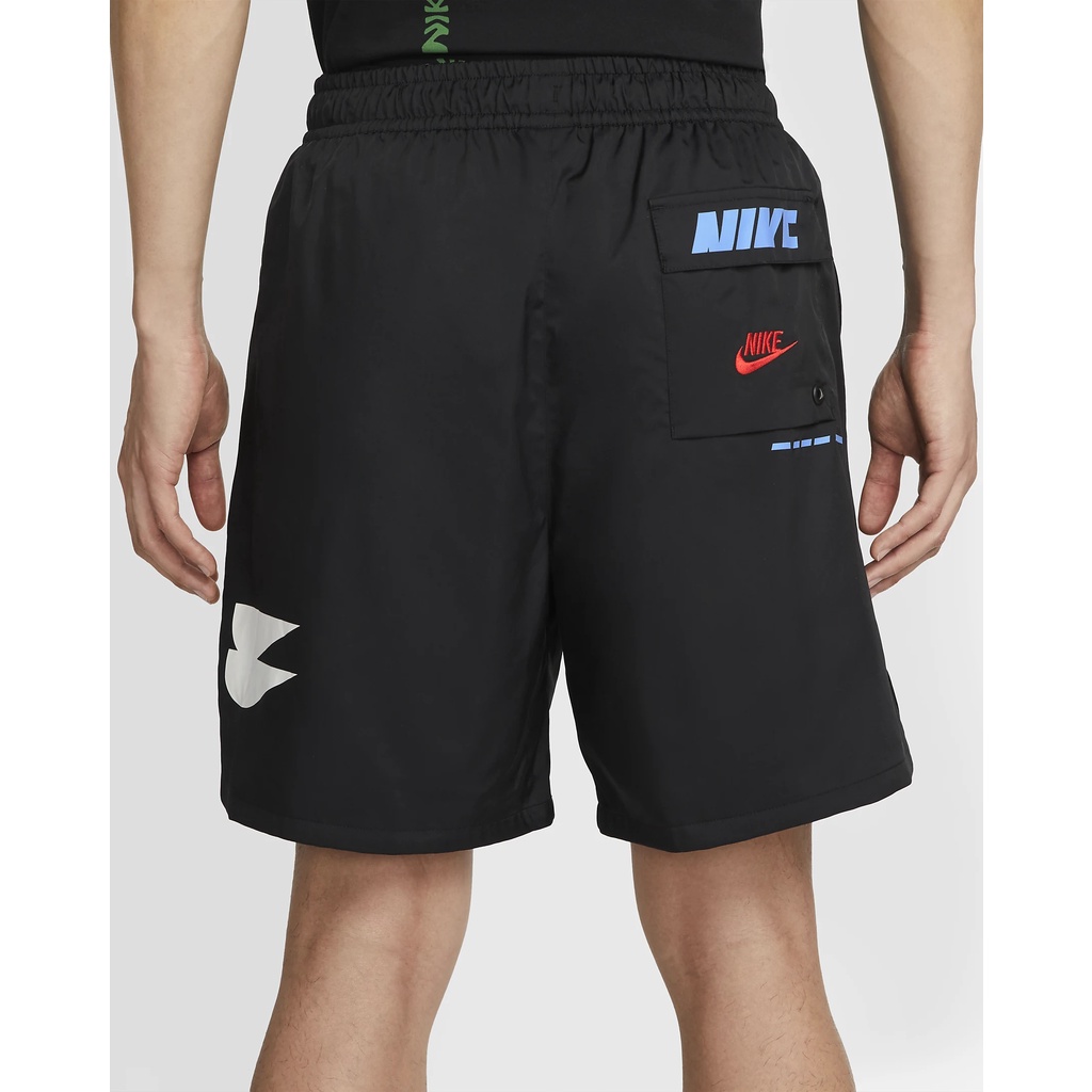 NIKE CHÍNH HÃNG - Quần ngắn thể thao nam nữ Nike Sportswear Essentials + Woven Short Authentic - Black x Blue x White