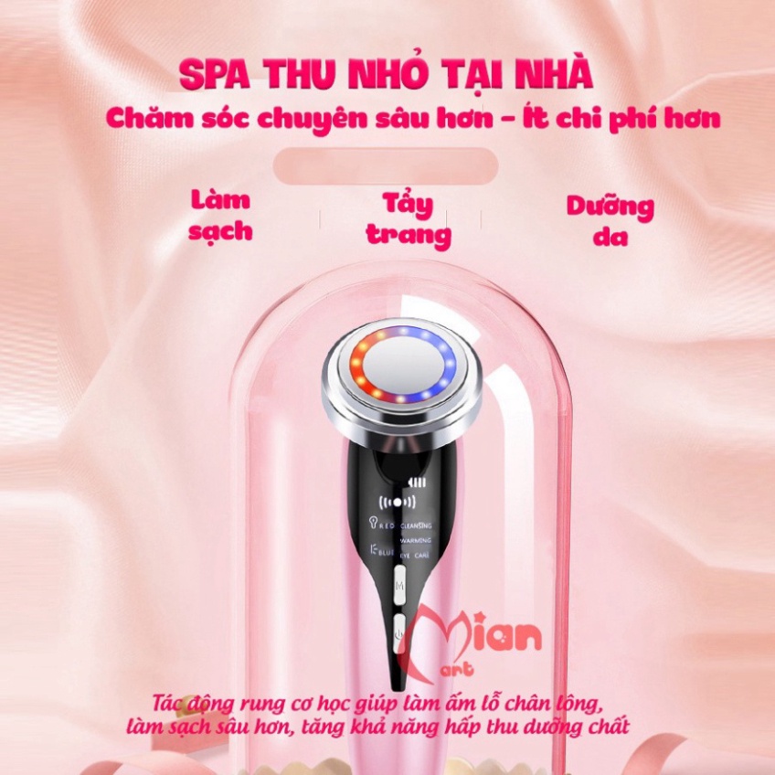 Máy massage mặt cầm tay - Dụng cụ mát xa mặt nâng cơ đẩy dưỡng chất, chăm sóc da mềm mịn trắng hồng tự nhiên