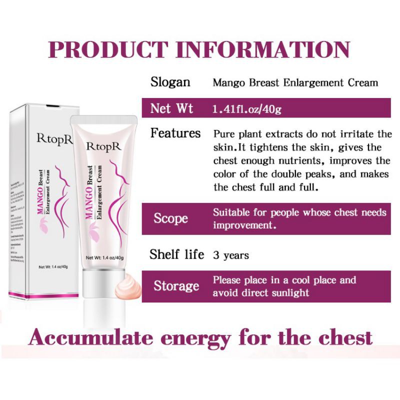 (Hàng Mới Về) Kem Nở Ngực Chiết Xuất Xoài Nuôi Dưỡng Săn Chắc 40g | BigBuy360 - bigbuy360.vn