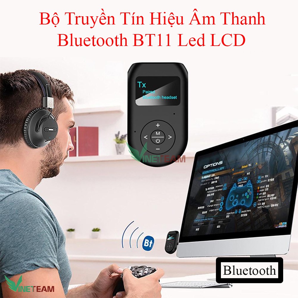 Thiết Bị Thu Phát Âm Thanh Bluetooth Chuyên Nghiệp Bt11 màn hình LCD -dc4355