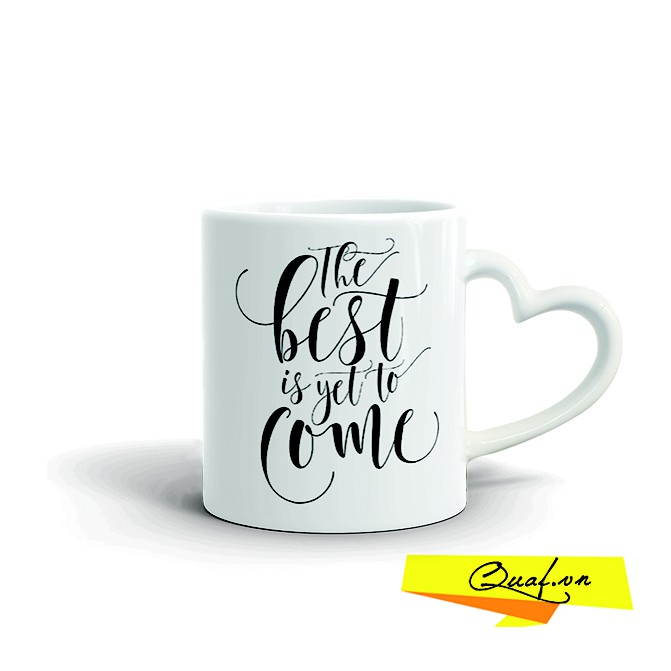 In Cốc Sứ Trắng Quai Tim