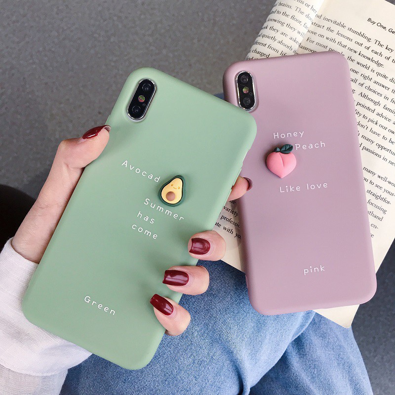 WSA Ốp iphone - Ốp lưng 3d trái cây tí hon trơn 6/6s/6plus/6splus/7/8/7plus/8plus/x/xs/xsmax/11/11promax - Awifi Case E1