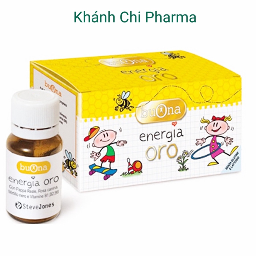 Siro ăn ngon  Buona Energia oro hộp 10 lọ. Vitamin hỗ trợ trẻ biếng ăn, hấp thu kém, tiêu hóa kém (Hàng chính hãng Ý)