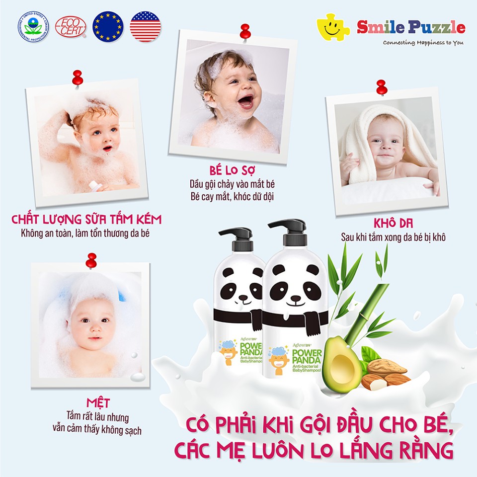 HÀNG NHẬP KHẨU -Power Panda Dầu gội trẻ em kháng khuẩn 650ml - Nhập Khẩu Đài Loan - Hương Hoa Đào