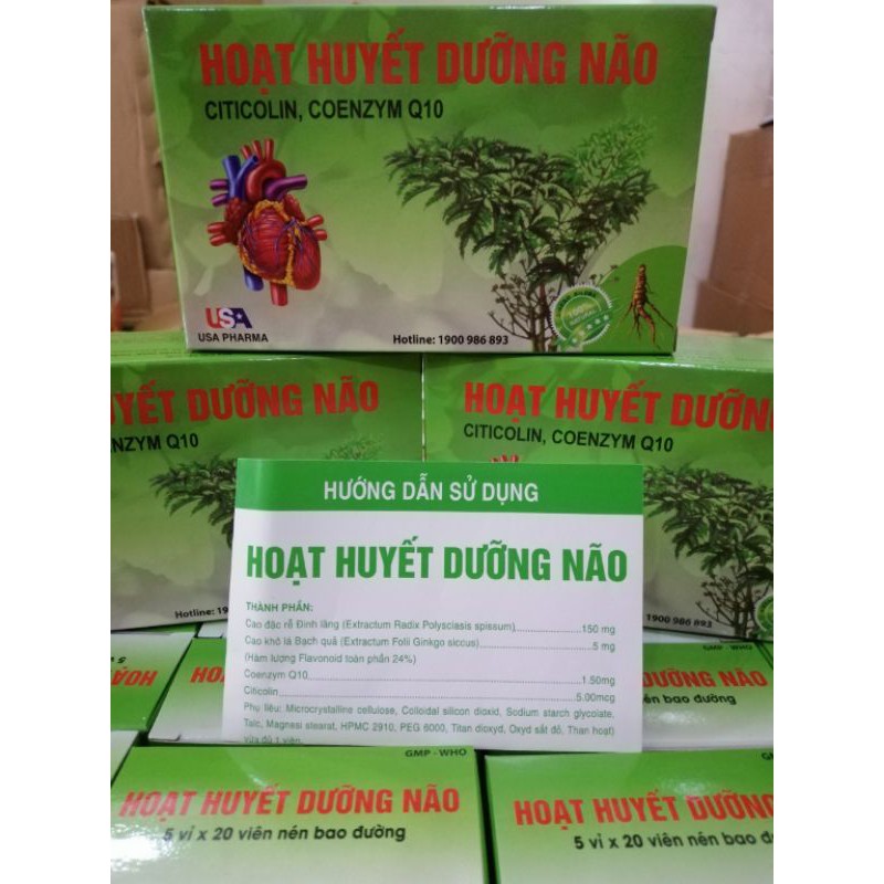 Hoạt huyết dưỡng não, hỗ trợ hoạt huyết, tăng cường tuần hoàn máu não.