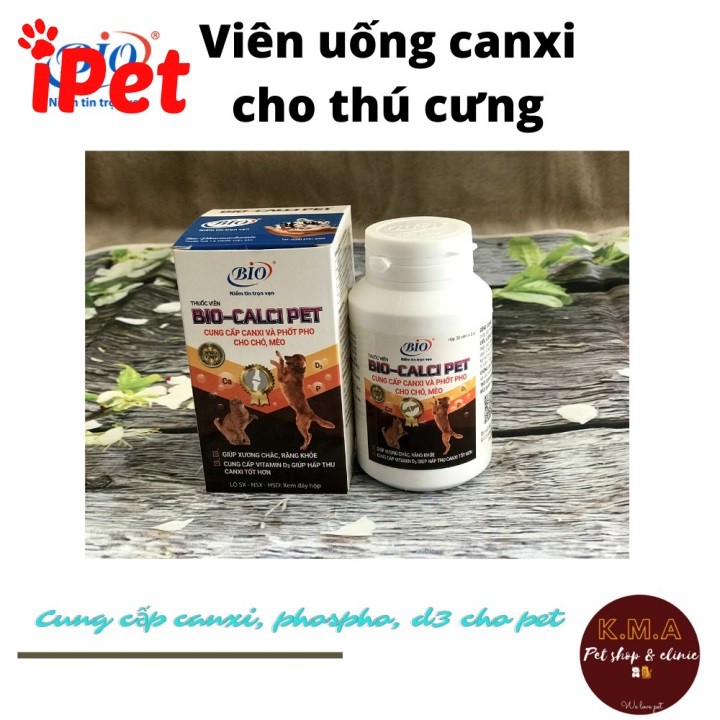 Viên Bổ Sung Canxi Và Phốt Pho Cho Chó Mèo BIO - CALCI PET - iPet Shop