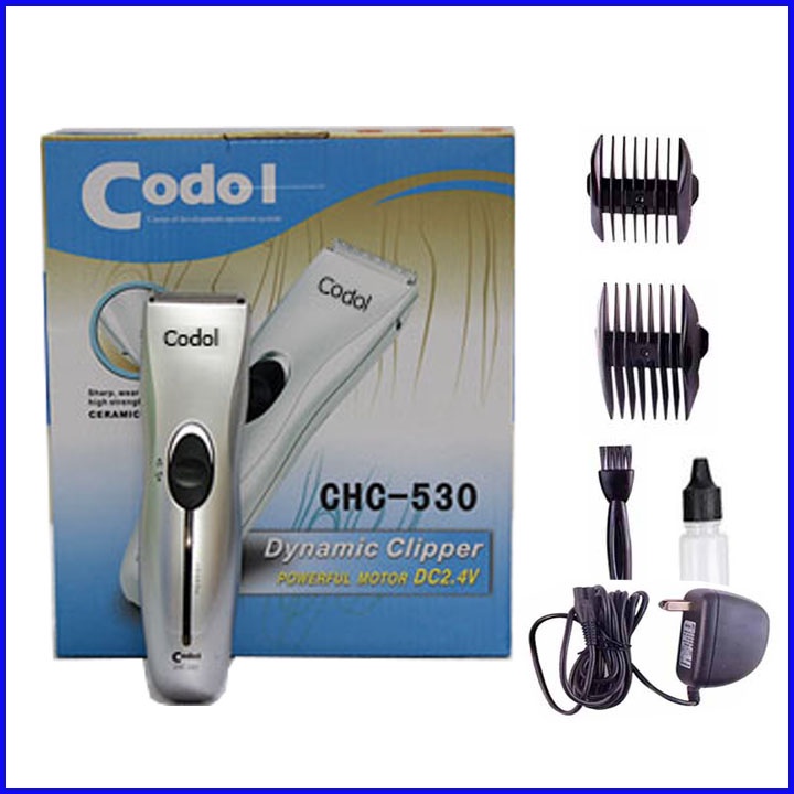 Tông đơ cắt tóc Codos CHC 530 kèm kéo cắt tỉa lấy dáy tai có đèn
