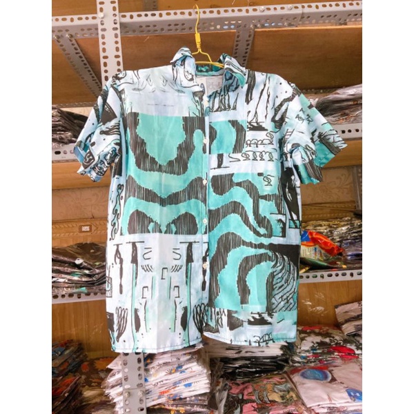 Áo Sơ Mi Tay Ngắn Unisex Cổ Bẻ Phong Cách Hàn Quốc Freesize