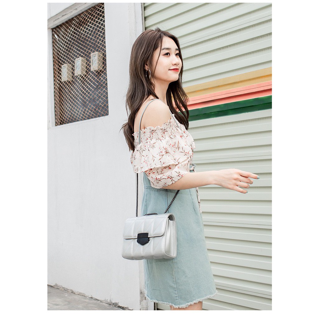 Túi xách nữ khóa đen túi xách nữ đeo vai phong cách hàn quốc 199k sale còn 119k + hình thật TXKDEN03