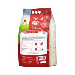 Gạo Nhật Túi 5kg - Gạo Hạt Ngọc Trời, Cơm mềm, dẻo, hạt tròn đẹp