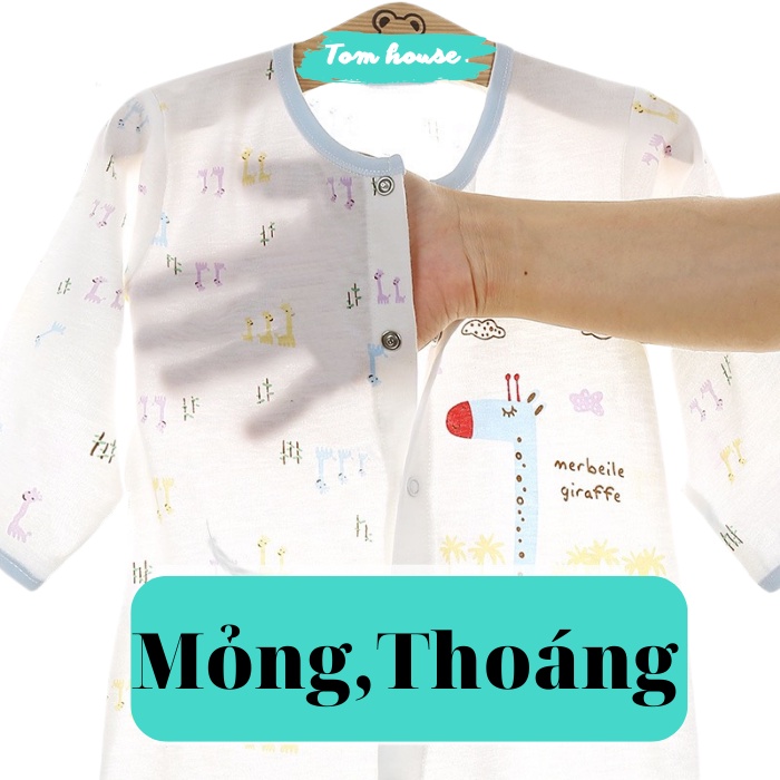 Body xuất Nhật dài tay mỏng mát nằm điều hoà cho bé trai bé gái sơ sinh - Bảng 1 - Size 59-66 𝟏𝟒𝐁𝐃𝐃