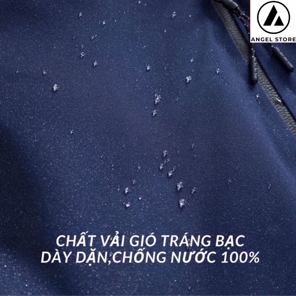 Áo khoác gió nam nữ 2 lớp chống nước chống gió cao cấp, áo gió nam nữ ANGEL STORE chất liệu gió tráng bạc ngăn tia UV