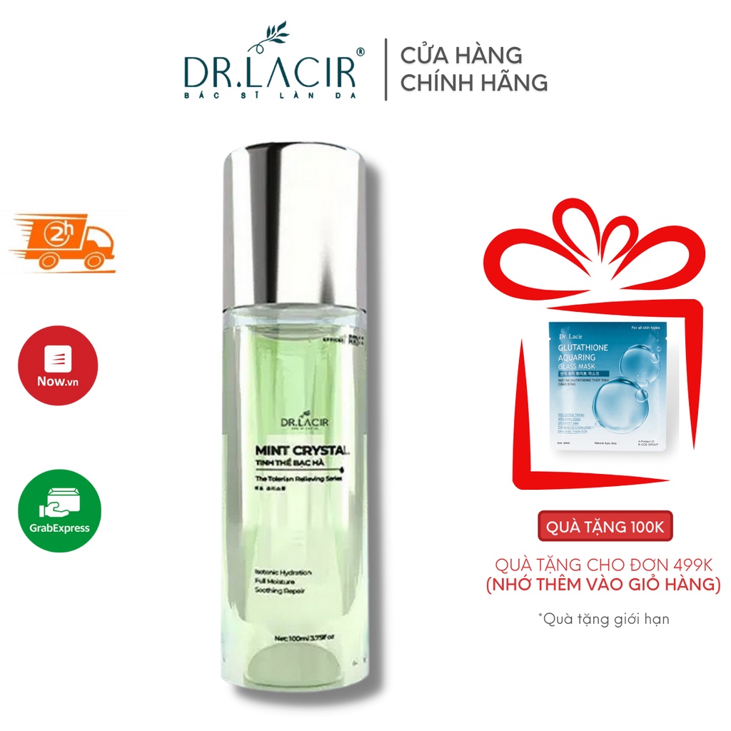 Toner dưỡng ẩm Dr. Lacir Mint Crystal giúp se khít lỗ chân lông làm trắng da thơm mát bạc hà 100ml LM16