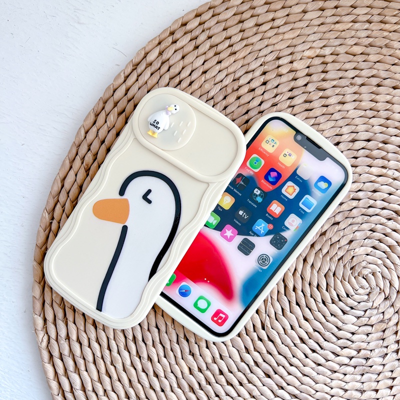 Ốp Điện Thoại Silicon Chất Lượng Cao Hình Ngỗng Dễ Thương Cho iPhone 12 13 11 PRO MAX XR 11 12 PRO 13 PRO MAX 14 14 PRO
