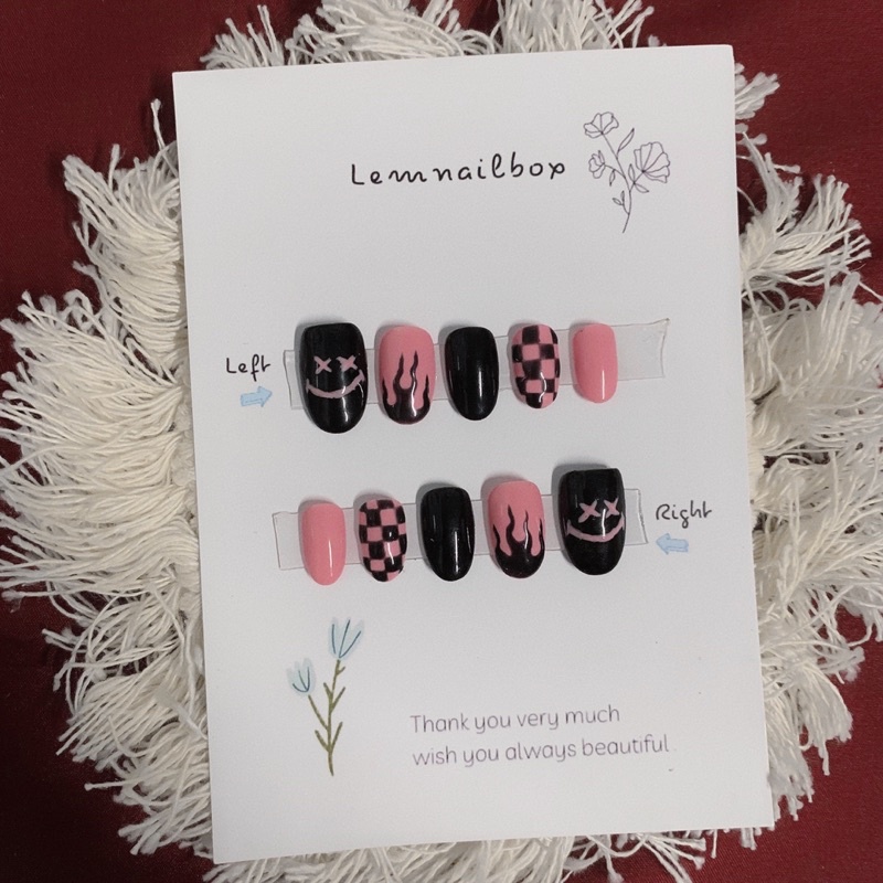 NAILBOX hồng đen design cá tính