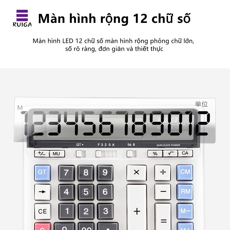 Máy tính tiền mặt kim loại 2 nguồn pin BAOKE-EC2135A