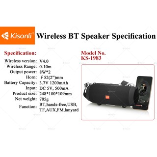 Loa Bluetooth Kisonli  KS-1983