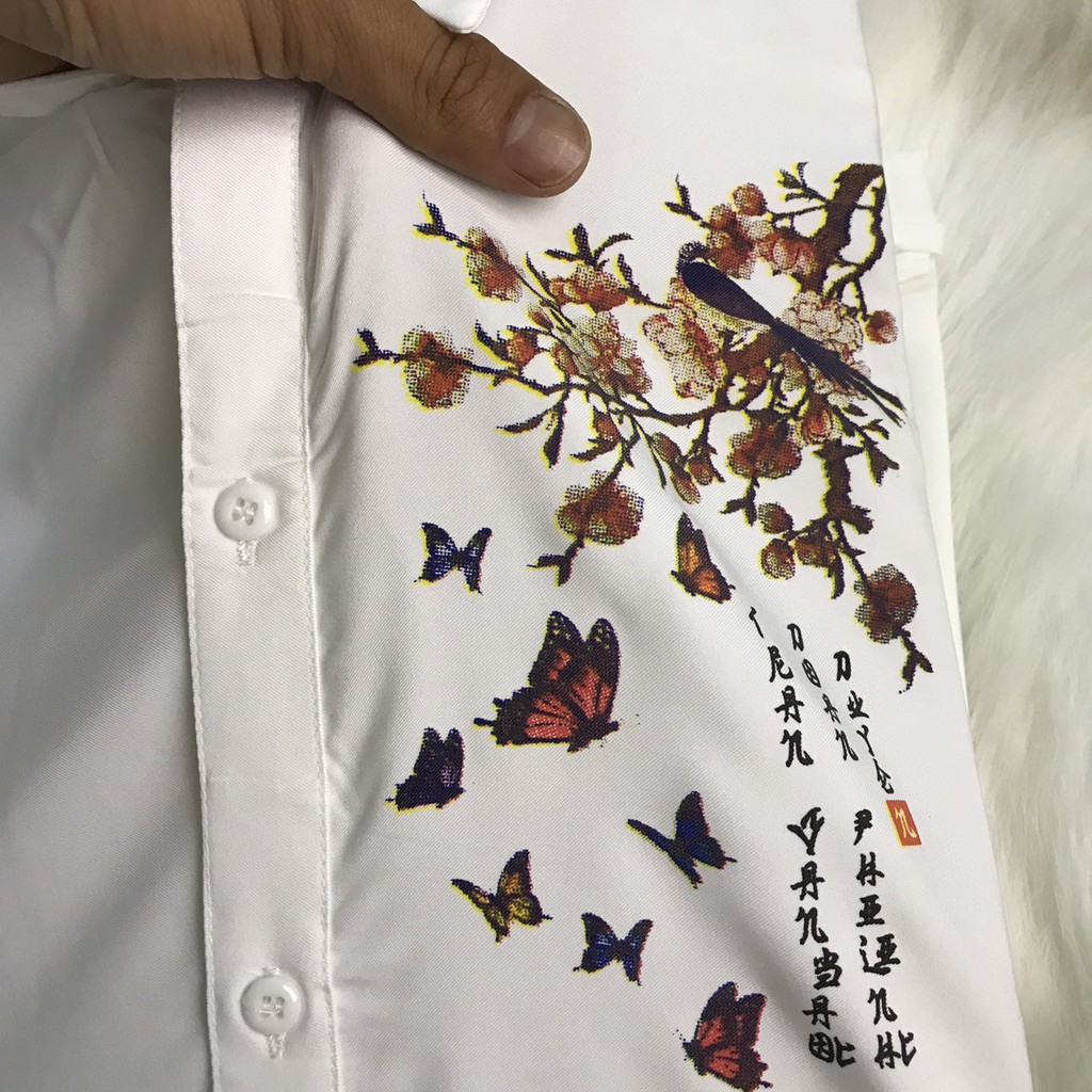 ÁOSơ Mi Nam CHẤT LỤA DÀI TAY PHONG CÁCH .Áo Sơ Mi Cặp Đôi Nam Nữ Cành Hoa Đào- Two | BigBuy360 - bigbuy360.vn