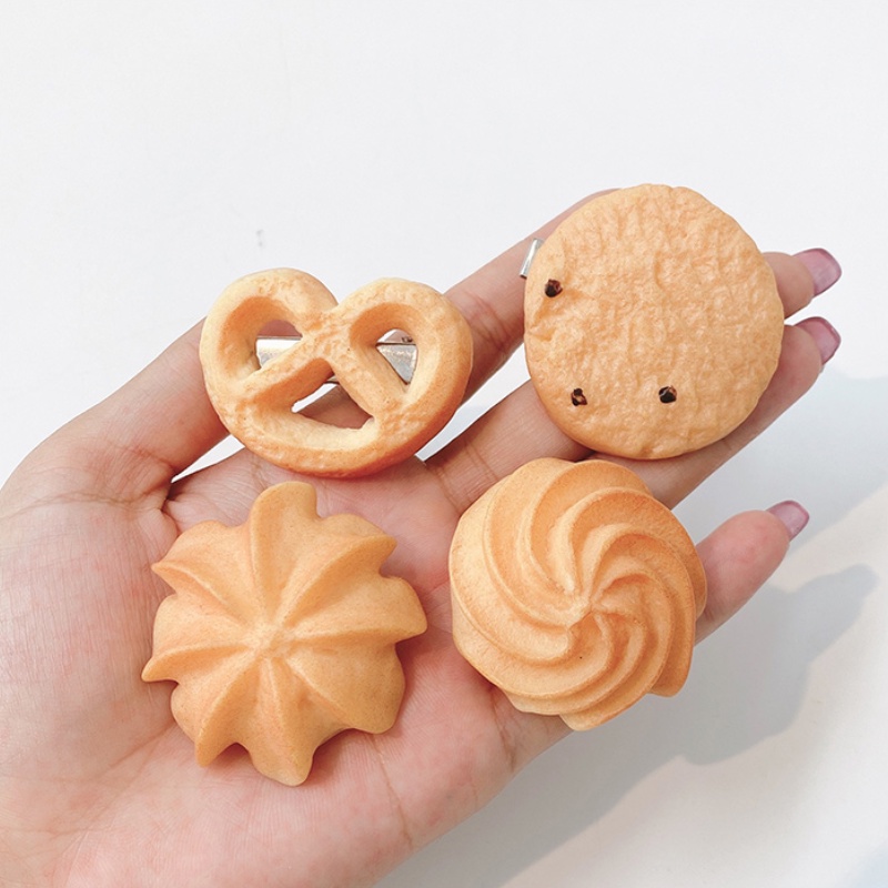 Kẹp tóc thiết kế hình bánh quy độc đáo vui nhộn phong cách Hàn Quốc mới