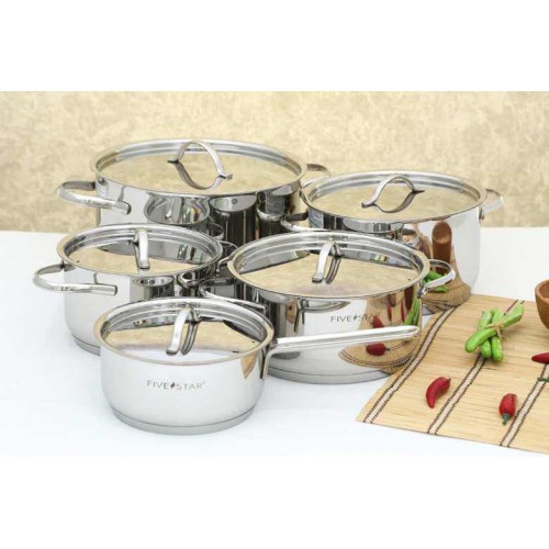 Bộ 5 Nồi Fivestar Oval 5 Món Nắp Inox Cao Cấp 304