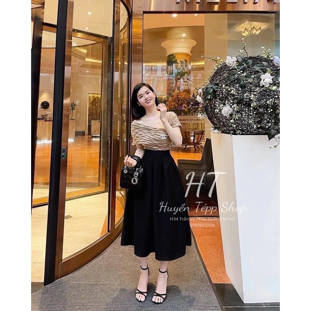 Áo lệch vai xốp nhăn phong cách Hàn Quốc ( Freeship) | BigBuy360 - bigbuy360.vn