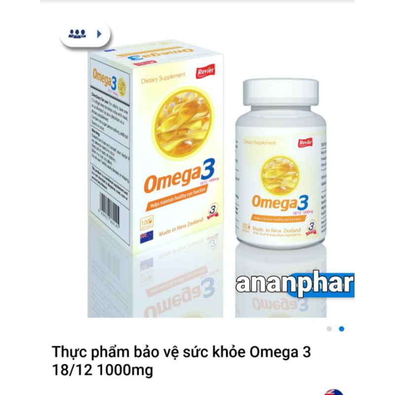 viên uống OMEGA3 18/12 1000mg ( New zealand)