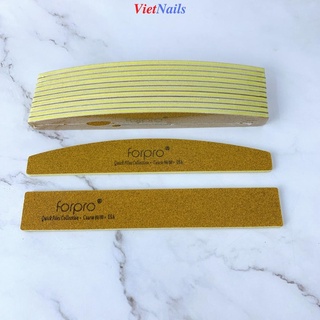 Lốc 10 dũa móng tay forpro nhám vàng dũa móng bột độ nhám 80/80