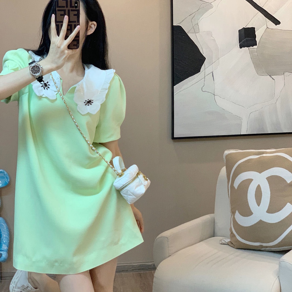 Đầm Dệt Kim Vải Lụa Lạnh Dáng Rộng Thiết Kế Ngọt Ngào Cho Nữ  tao bao