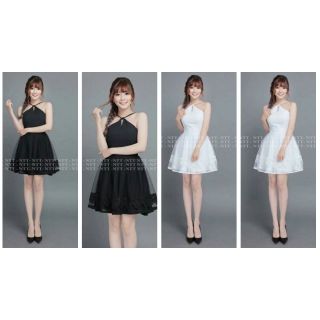 Đầm Ren Lưới Cổ Yếm Dự Tiệc Sang Chảnh