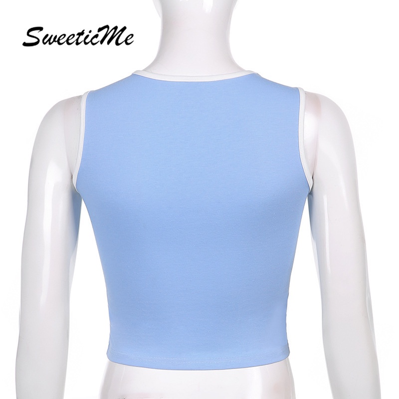 Áo Croptop Sweeticme Cổ Tròn Không Tay In Hình Động Vật Quyến Rũ 2021 | BigBuy360 - bigbuy360.vn