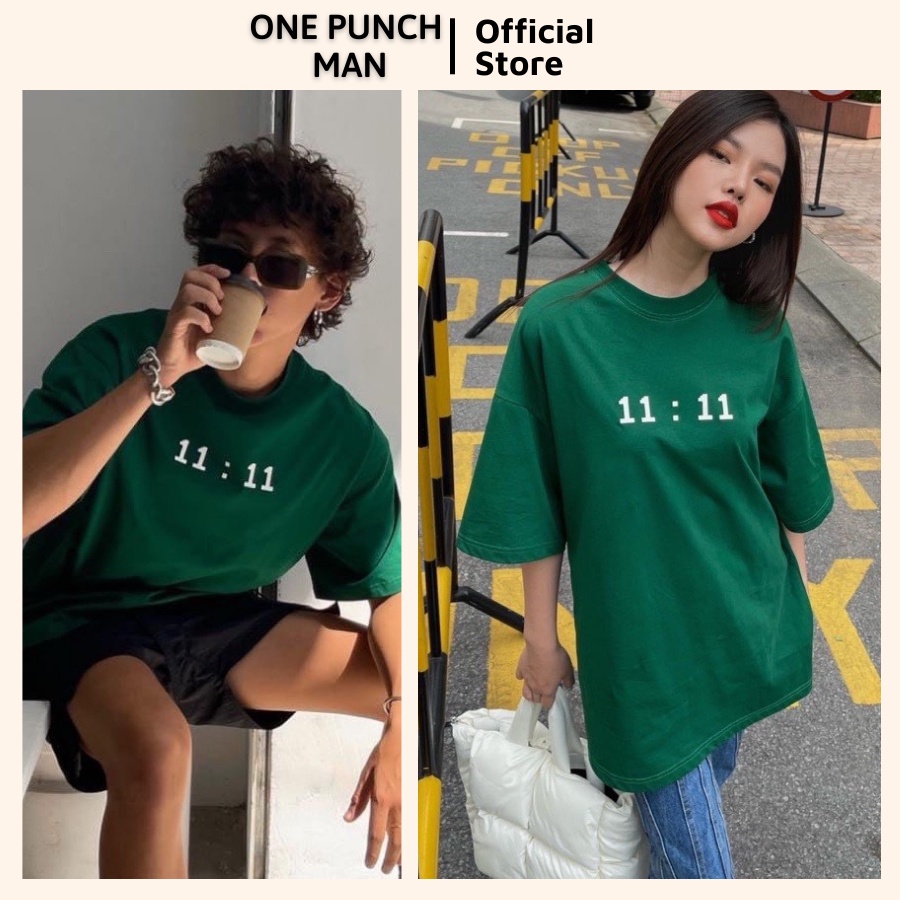 Áo thun tay lỡ YOUNG GREEN 11:11 unisex form rộng - Áo phông OPM co giãn 4 chiều không xù lông
