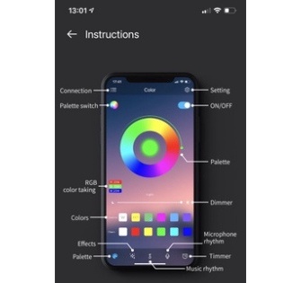 Đèn hoàng hôn , sunset , tiktok sống ảo , app chuyển đổi 16 triệu màu điều khiển chỉnh được theo nhạc.